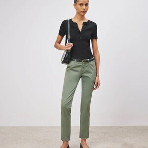 Nili Lotan East Hampton Cropped Ankle Pant - Olive Camo Size 8